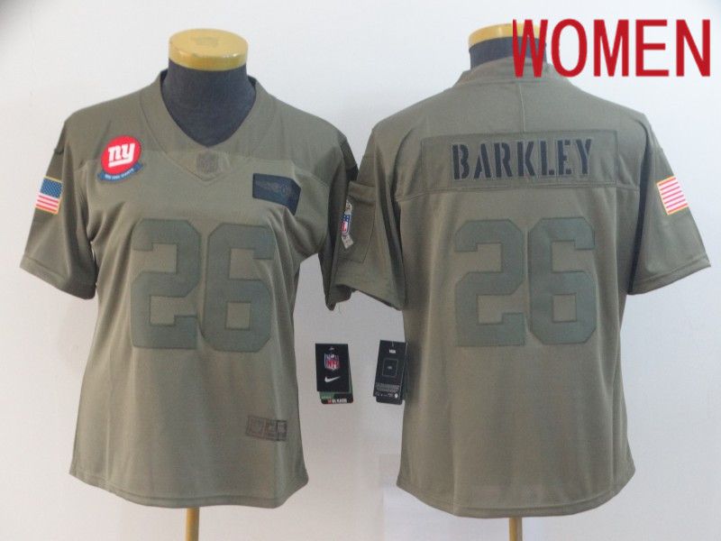 Women New York Giants #26 Barkley Nike Camo 2019 Salute to Service Limited NFL Jerseys